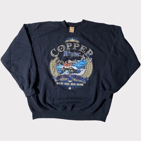 Retro Copper River Imperial Stout Crewneck Sweatshirt Mens Large Outdoor Nature - Picture 1 of 5